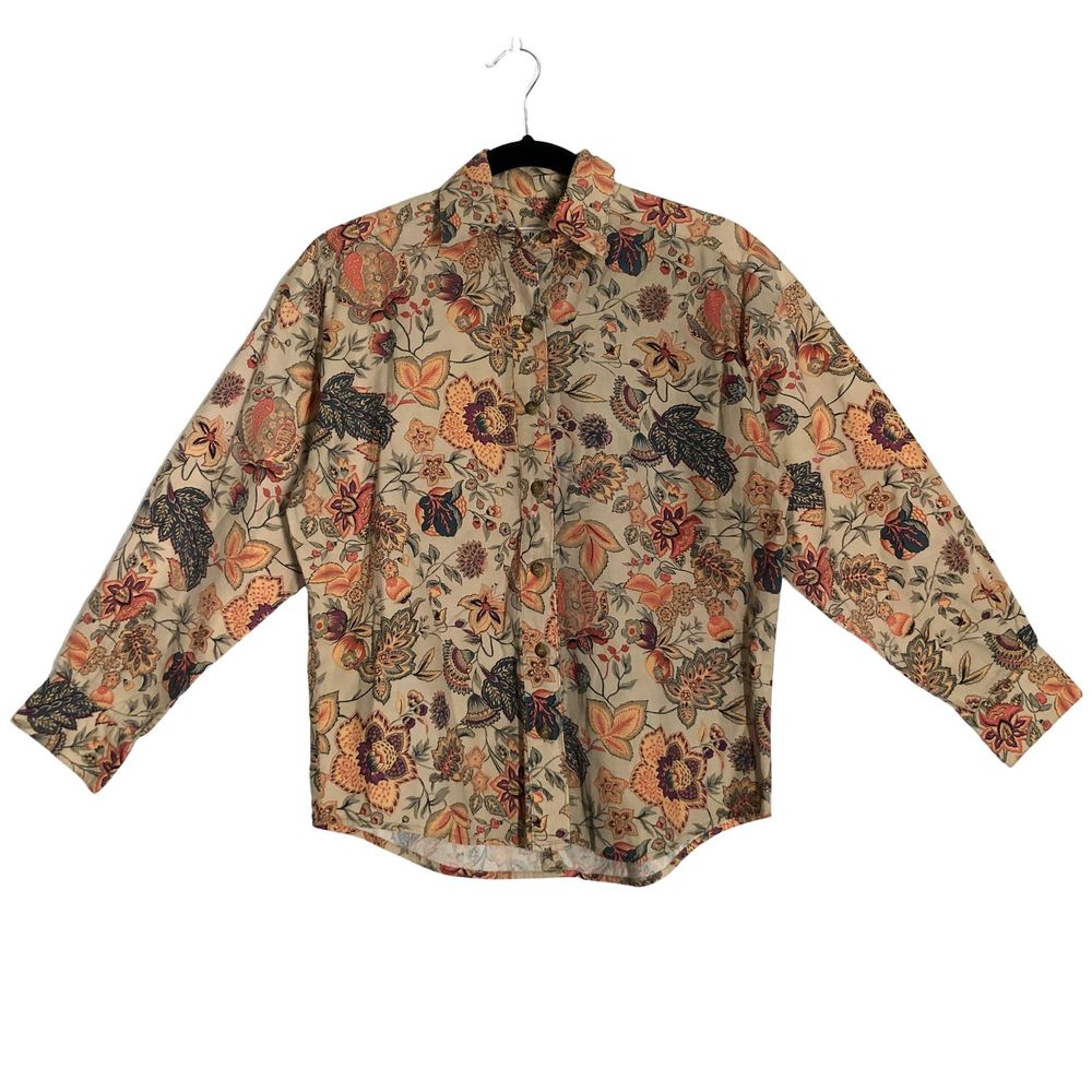 Talbots Floral Button Up Long Sleeve Shirt PXS